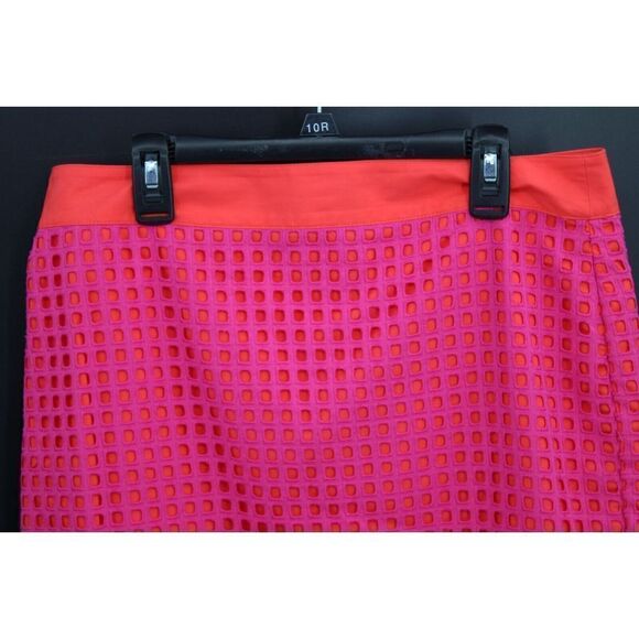 TALBOTS SIZE 4 WOMENS PENCIL SKIRTS BLUE CHAMBRAY & PINK ORANGE LOT OF 2 EUC - Picture 6 of 16